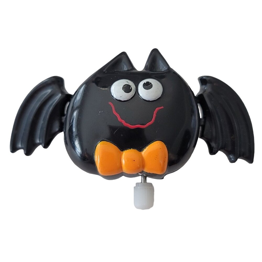 1987 Hallmark Halloween Wind Up Black Bat Pin E694